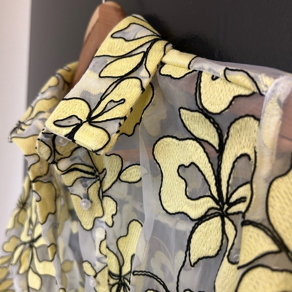 Maje NWOT S  “reality” organza dress never worn. See pics for full description - Picture 4 of 14